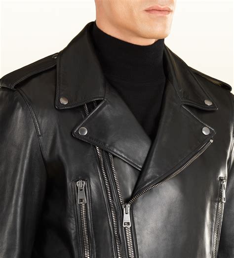 gucci leather biker jacket|cheap Gucci leather jacket.